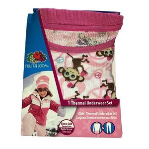 New With Tags Fruit of the Loom Thermal Monkey Pajamas